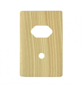 Placa p/ 1 Tomada + Furo 4x2 - Novara Maple 